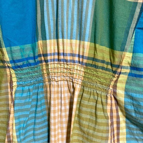 LANE BRYANT Plaid Shirt 100% Cotton Checkered Green Blue Yellow Womens 2X - Picture 14 of 16